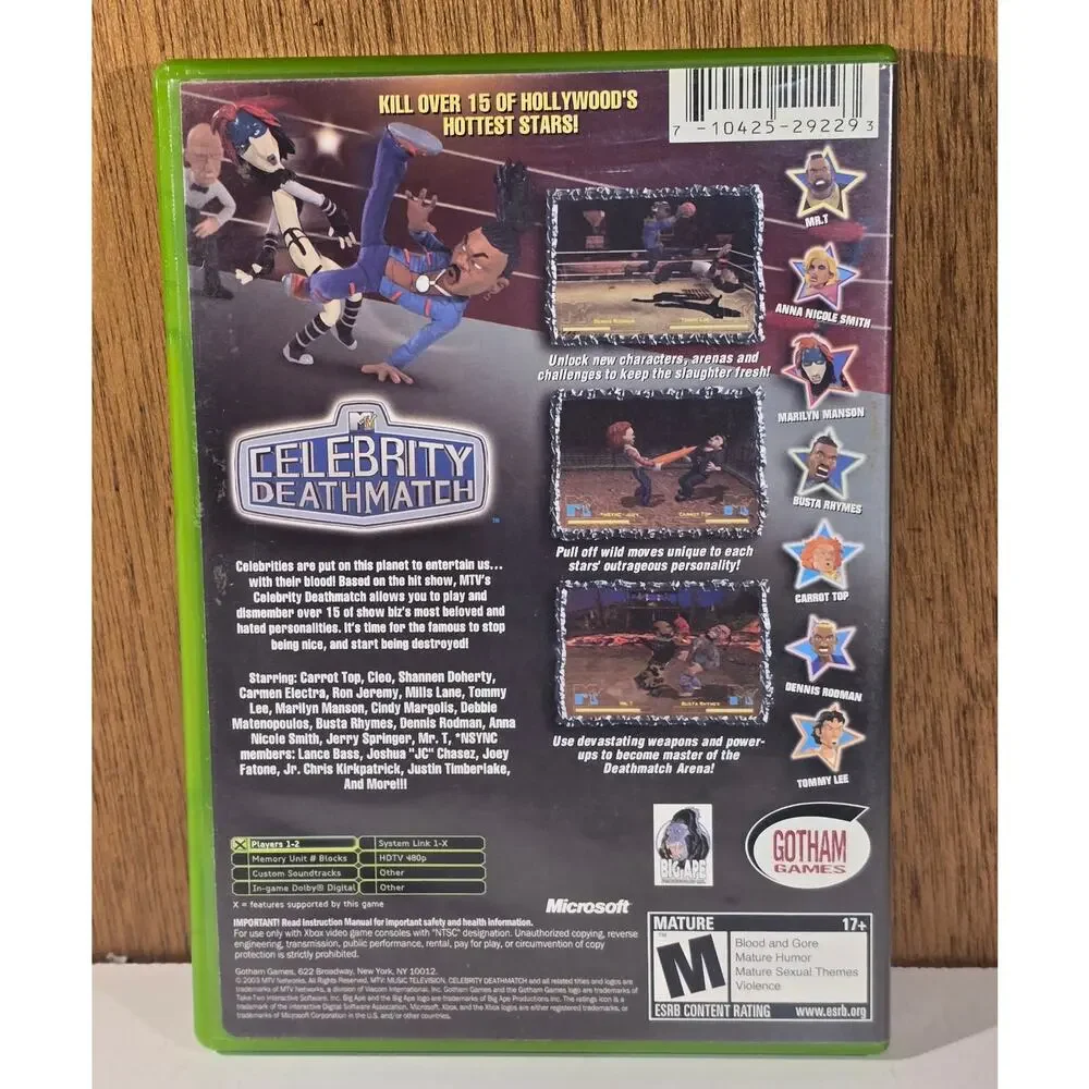 MTV Celebrity Deathmatch Original Xbox Game CIB Complete